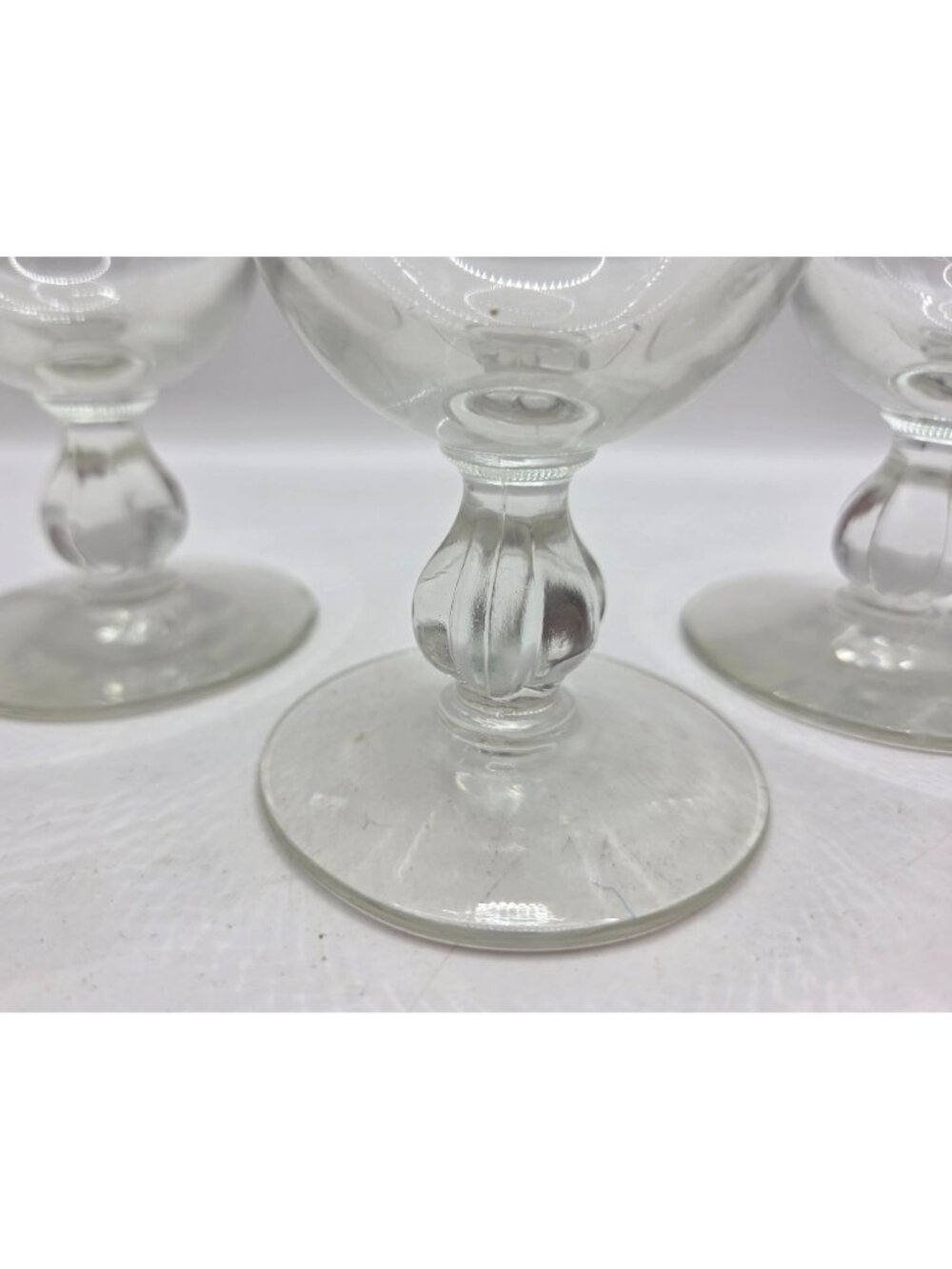 Vtg Libbey Starglow Champagne Sherbet Etched Coup Glasses Set Of 3 Ornate Stems - Picture 5 of 9